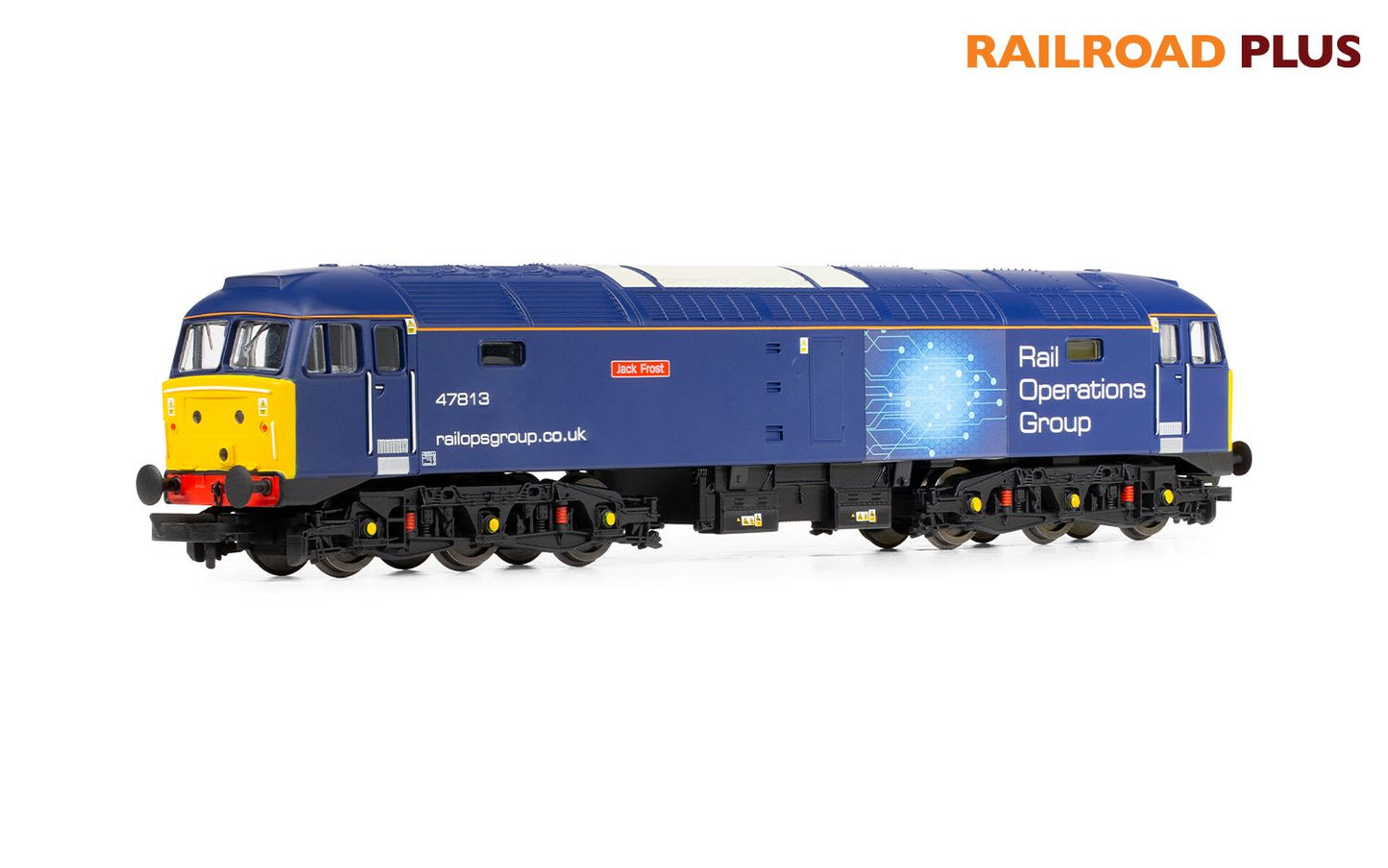 Hornby R30042TTS RailRoad Plus ROG, Class 47, Co-Co, 47813 ‘Jack Frost’ Diesel Locomotive - Era 11