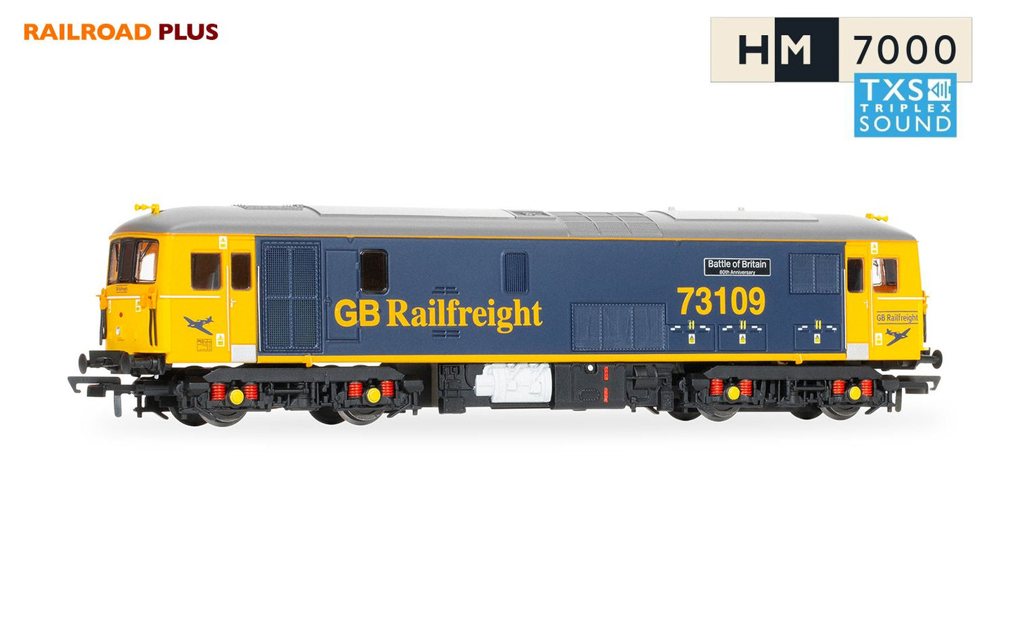 Hornby R30176TXS Railroad Plus GB Railfreight, Class 73, Bo-Bo, 73109 'Battle of Britain' Diesel Locomotive with HM7000 TXS Sound - Era 10