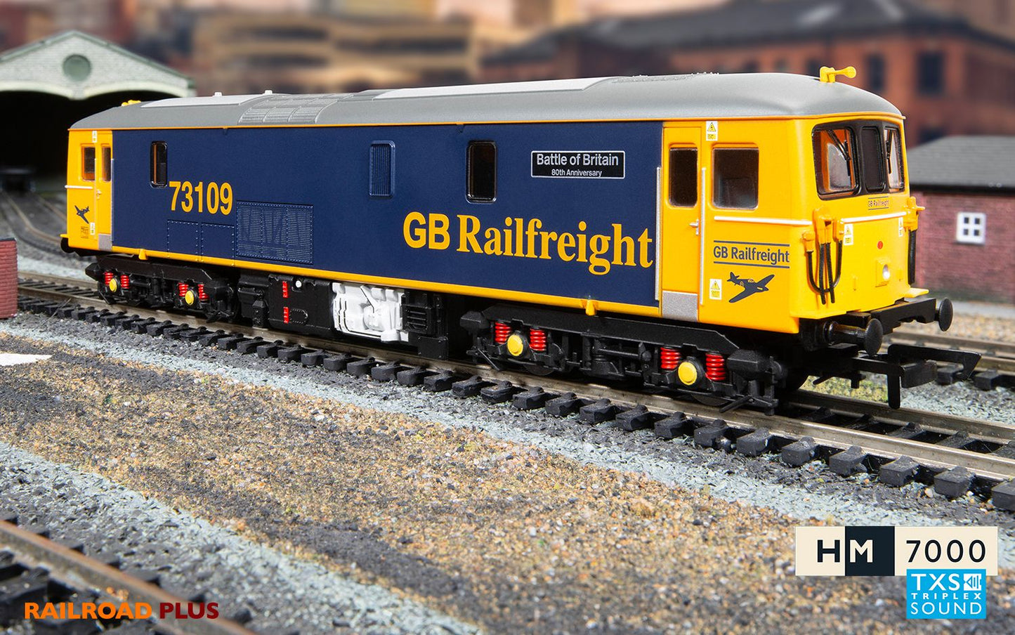 Hornby R30176TXS Railroad Plus GB Railfreight, Class 73, Bo-Bo, 73109 'Battle of Britain' Diesel Locomotive with HM7000 TXS Sound - Era 10